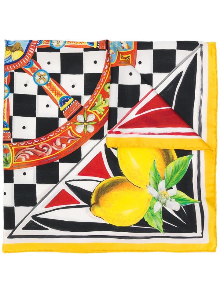 Dolce & Gabbana Lemon Print Foulard - Yellow