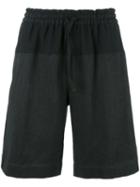 Msgm Track Shorts, Size: 48, Black, Cotton/linen/flax