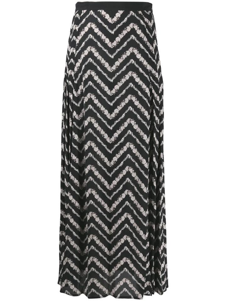 Twin-set Chevron Maxi Skirt - Black