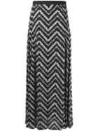 Twin-set Chevron Maxi Skirt - Black