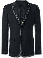 Alexander Mcqueen Contrast Edge Blazer Jacket, Men's, Size: 50, Black, Wool/mohair/viscose