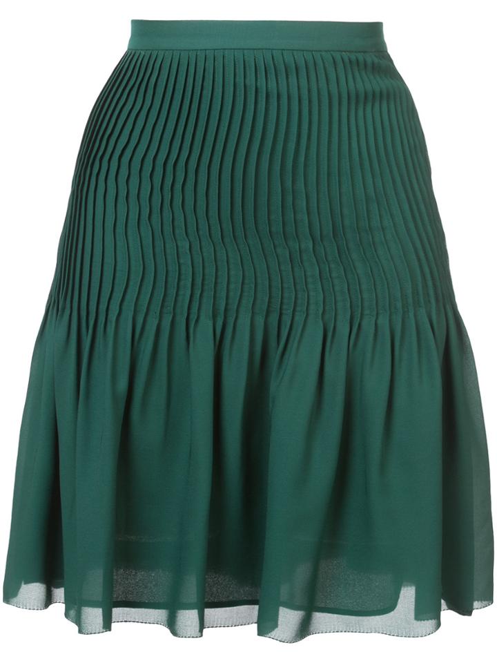 Oscar De La Renta Plaid Waist Skirt - Green