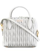 Miu Miu Small Textured Tote Bag, Women's, Grey, Leather