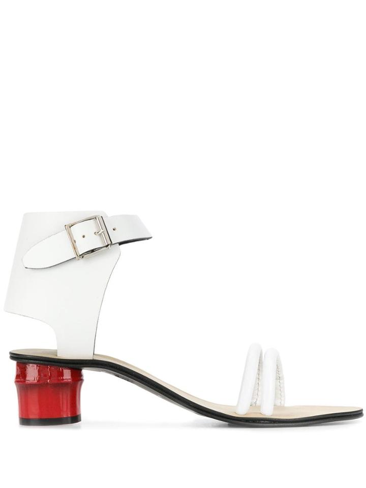 Rebecca Minkoff Block Heel Sandals - White