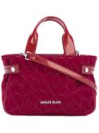 Armani Jeans Medium 'hearts' Pattern Tote, Women's, Red, Polyester/spandex/elastane
