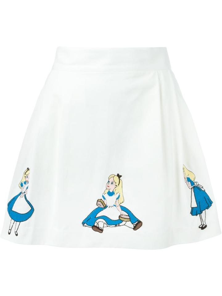 Olympia Le-tan Disney Motif Skirt, Women's, Size: 36, White, Cotton/glass