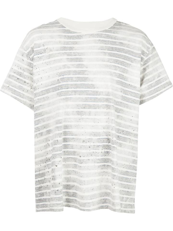 Amiri Striped Faded T-shirt - Grey