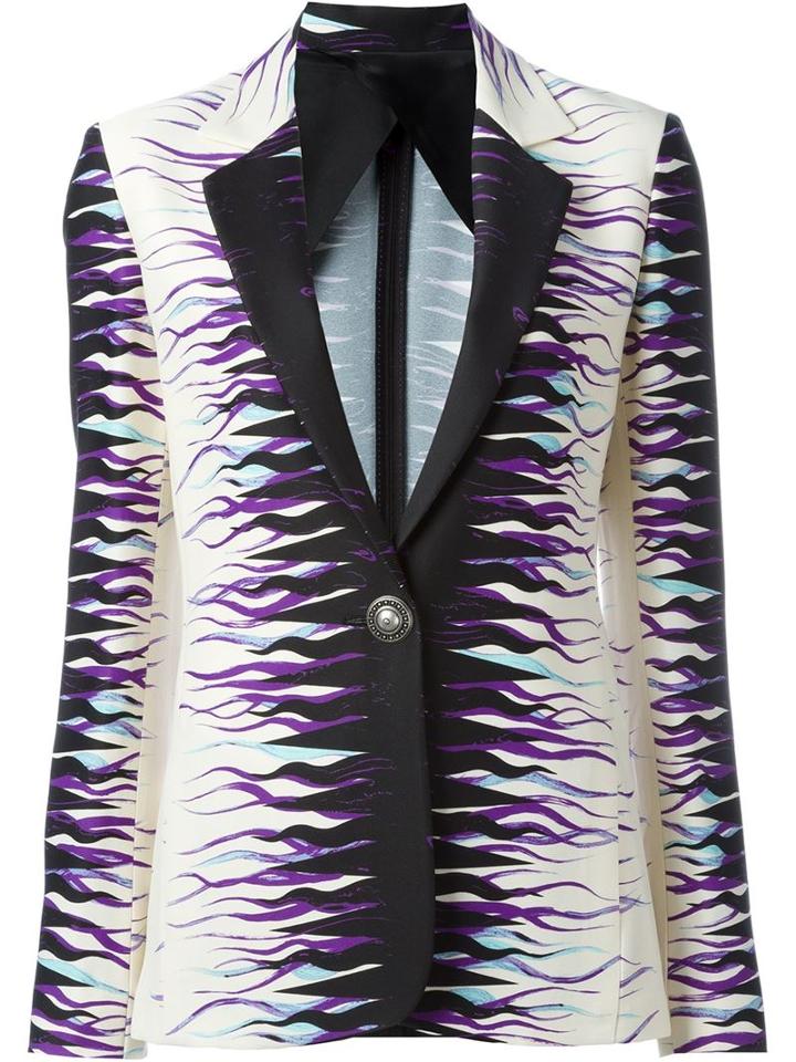 Fausto Puglisi Printed Blazer, Women's, Size: 42, Black, Viscose/spandex/elastane/acetate/silk
