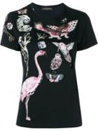 Valentino 'fantastic Animals' Embroidered T-shirt, Women's, Size: Medium, Black, Silk/cotton/viscose/metallic Fibre