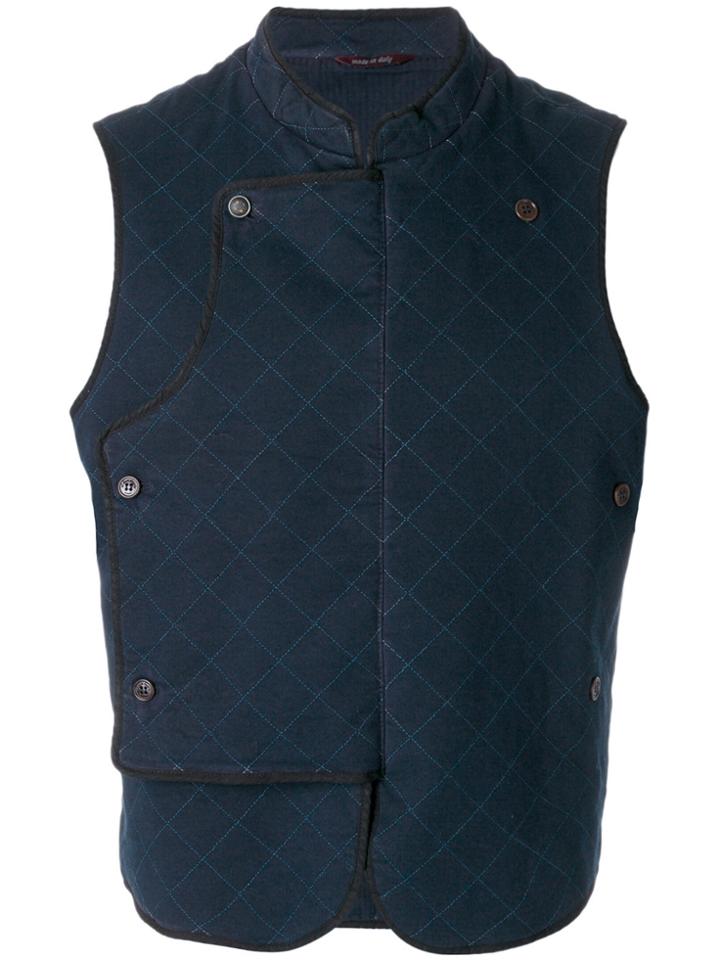 Al Duca D'aosta 1902 Quilted Fitted Gilet - Blue