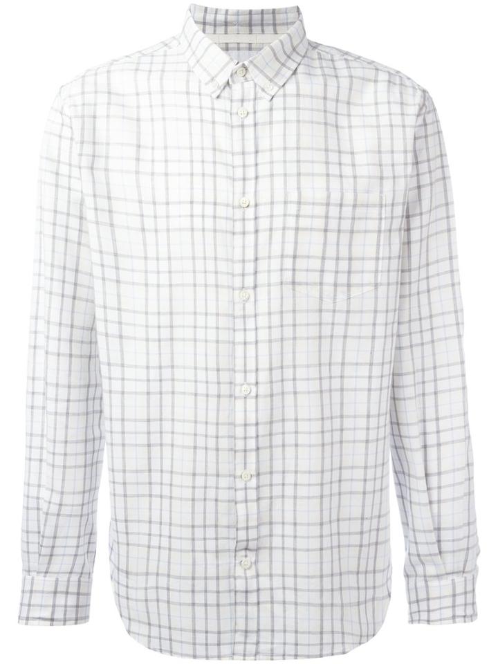 Norse Projects Checked Shirt, Men's, Size: Small, White, Cotton