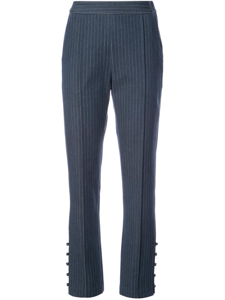 Rosie Assoulin Pinstripe Trousers - Blue