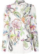 Etro Floral Print Shirt, Women's, Size: 42, White, Silk