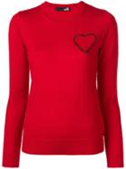Love Moschino Embellished Heart Jumper - Red