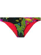 La Doublej Tropical Print Hip Briefs - Green