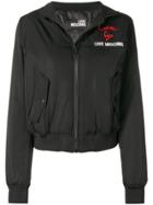 Love Moschino Logo Fitted Bomber Jaket - Black