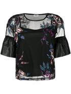Liu Jo Sheer Floral Blouse - Black