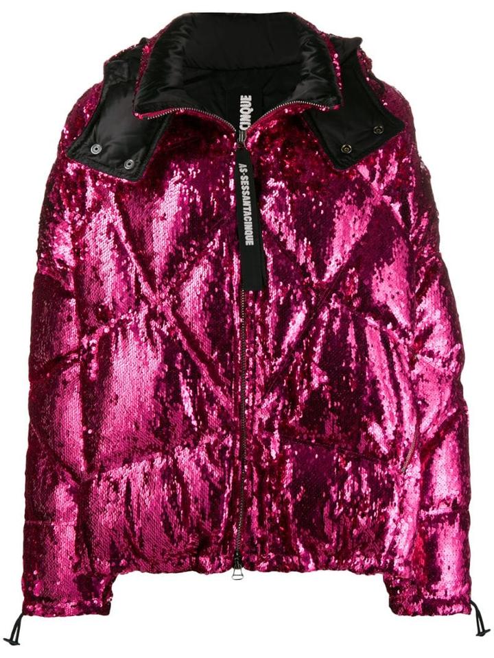 As65 Drawstring Cuffs Puffer - Pink