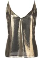 L'agence Plunge Neck Tank Top - Gold