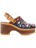 See By Chloé Floral Embroidered Clogs - Brown