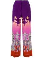 Etro Marrakesh Print Wide-leg Pants - Pink & Purple