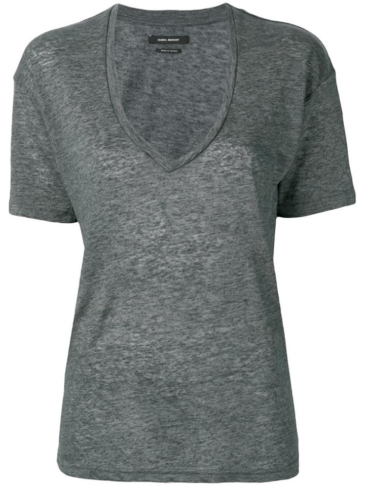 Isabel Marant Deep V-neck T-shirt - Grey