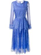 Maria Lucia Hohan Marshala Dress, Women's, Size: 38, Blue, Silk/polyamide/nylon/viscose