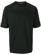 Mackintosh Black Cotton Blend 0004 Cross Collar T-shirt