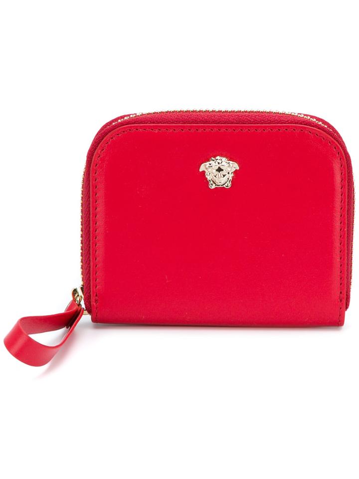 Versace Medusa Zipped Wallet - Red