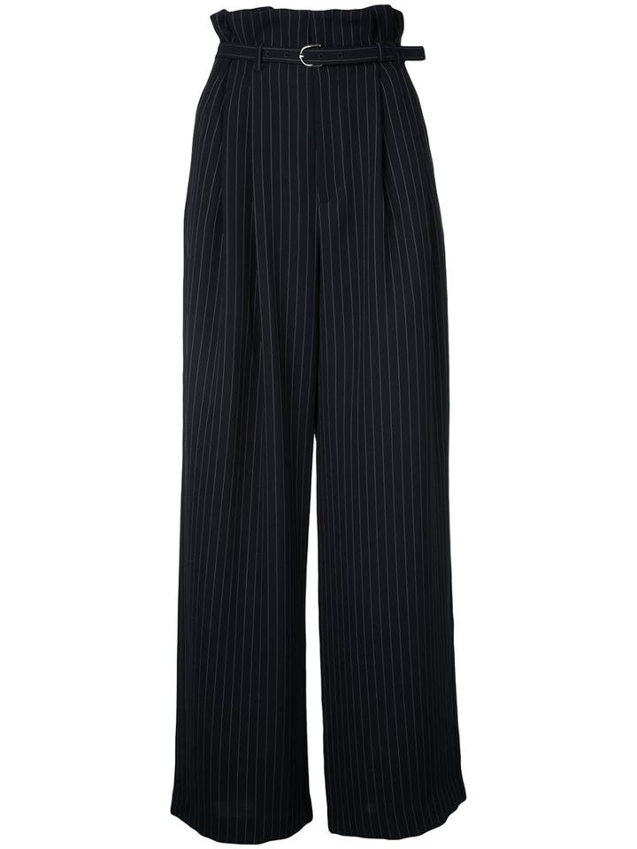 G.v.g.v. - Pleated Wide Trousers - Women - Polyester/rayon - 34, Women's, Blue, Polyester/rayon