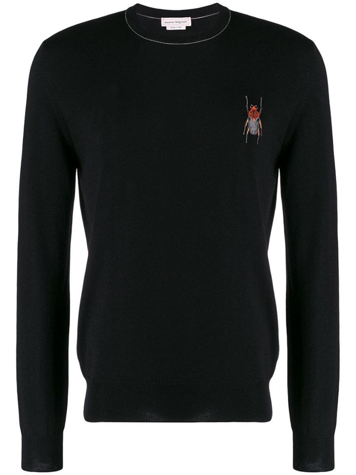 Alexander Mcqueen Embroidered Insect Jumper - Black