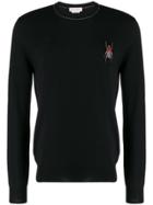 Alexander Mcqueen Embroidered Insect Jumper - Black