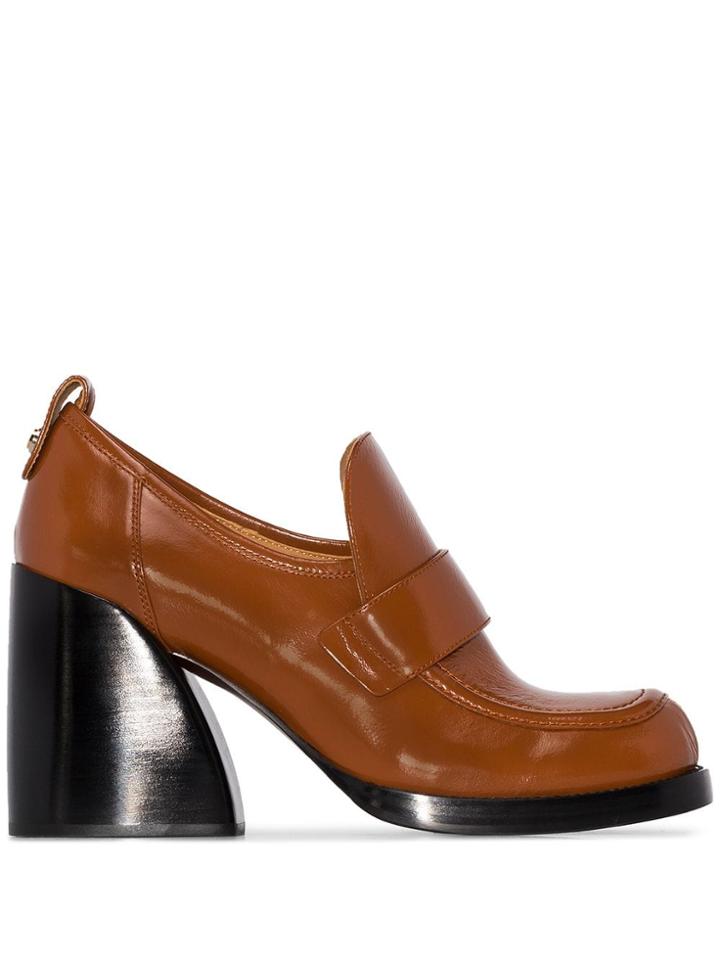 Chloé Adelie 90mm Loafer Pumps - Brown