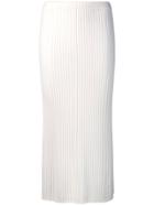 Allude Ribbed Knit Midi Skirt - White