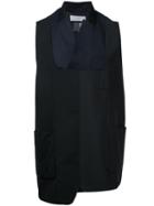 Facetasm - Asymmetric Waistcoat - Men - Wool - 5, Black, Wool