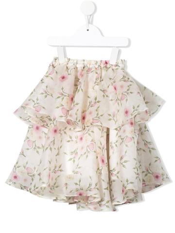 Little Bambah - Rose Bud Double Ruffle Skirt - Kids - Silk - 9 Yrs, Nude/neutrals