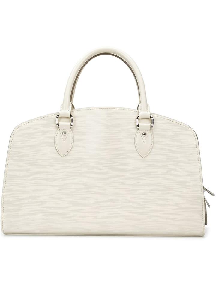 Louis Vuitton Vintage Bowling Style Tote Bag, Women's, White