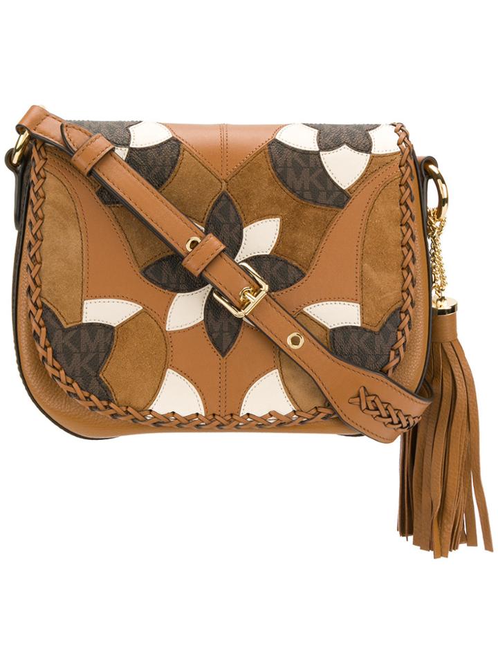 Michael Michael Kors Brooklyn Patchwork Saddle Bag - Brown