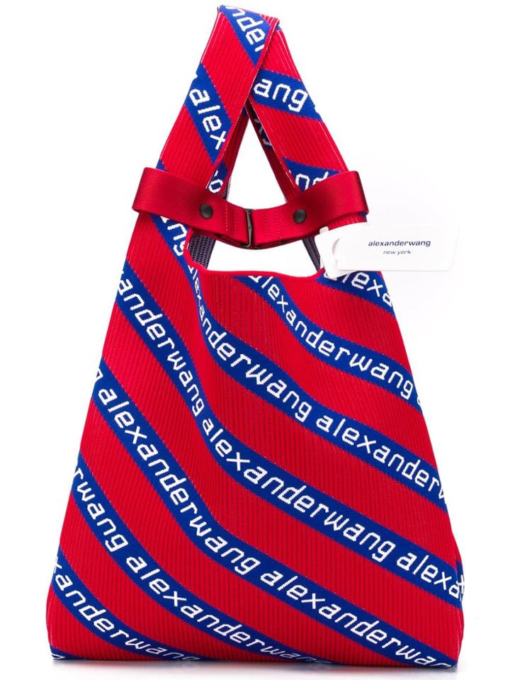 Alexander Wang Knit Jacquard Logo Tote - Blue