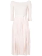 Alexander Mcqueen Off-the-shoulders Pleated Dress - Nude & Neutrals