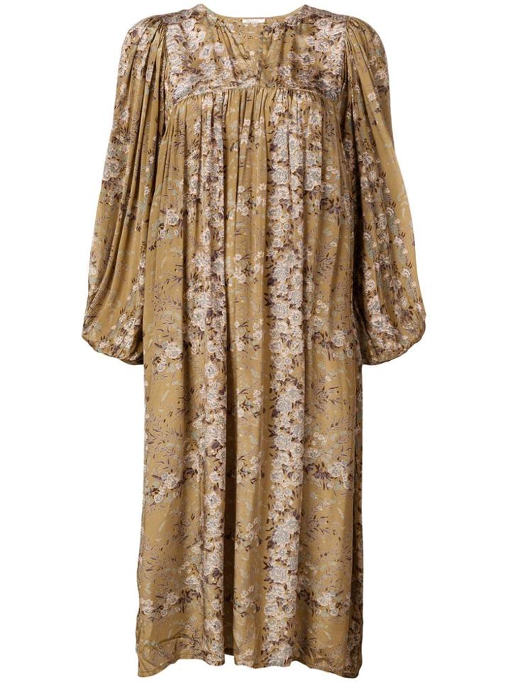 Mes Demoiselles Floral Print Midi Dress - Yellow & Orange