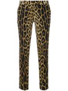 Moschino Vintage Leopard Print Cropped Trousers - Brown