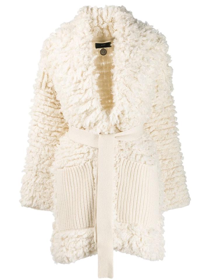 Alanui Belted Wrap-style Coat - White
