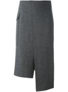 Joseph Split Front Skirt, Women's, Size: 42, Grey, Acrylic/polyamide/polyester/wool