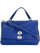 Zanellato Medium 'postina' Satchel, Women's, Blue, Calf Leather