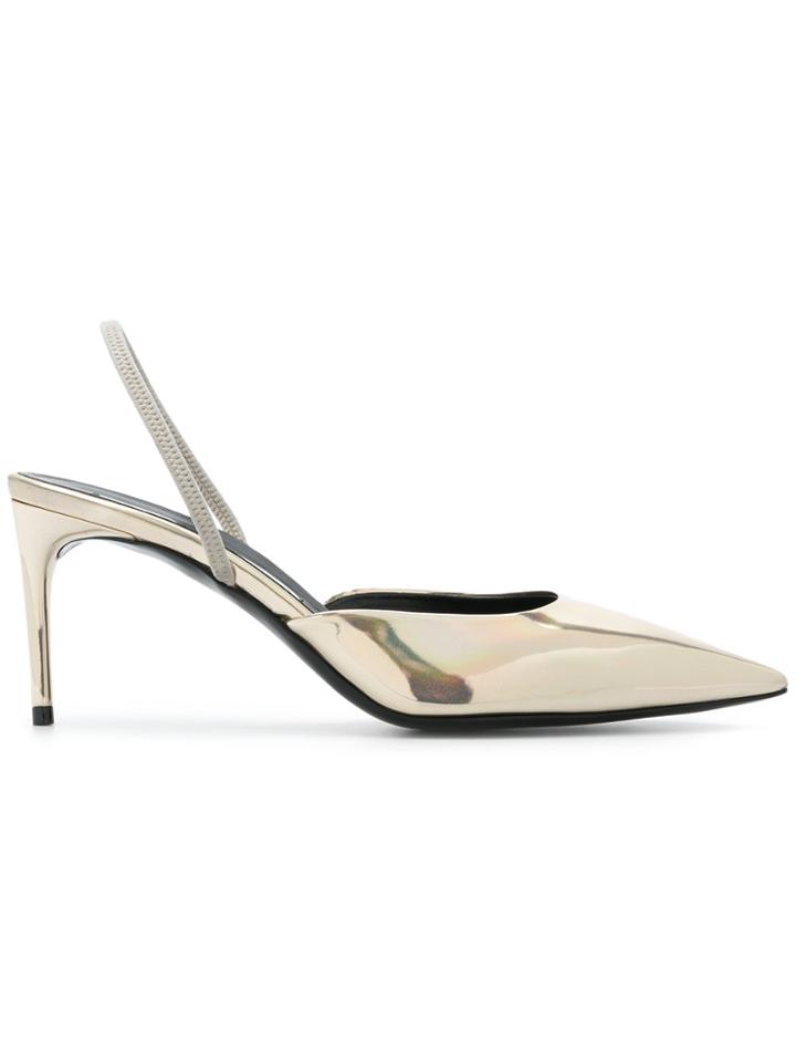 Stella Mccartney Pointed Slingback Sandals - Metallic
