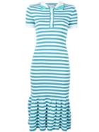 Natasha Zinko Striped Polo Dress, Women's, Size: Small, Blue, Polyester/viscose