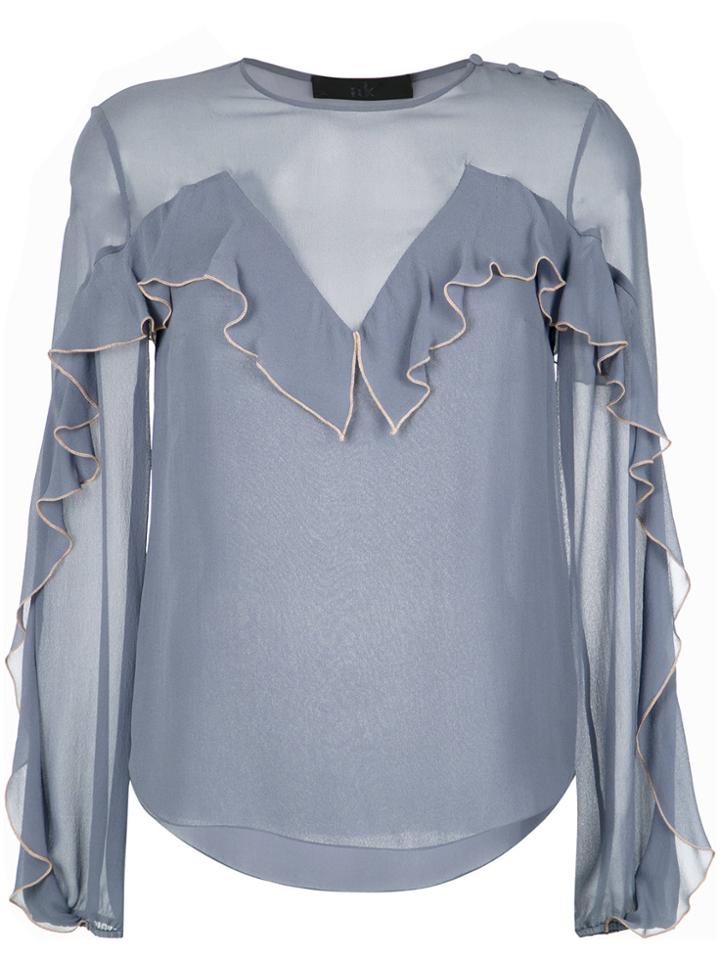 Nk Ruffle Details Blouse - Blue