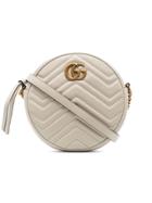 Gucci White Marmont Quilted Leather Circle Cross Body Bag