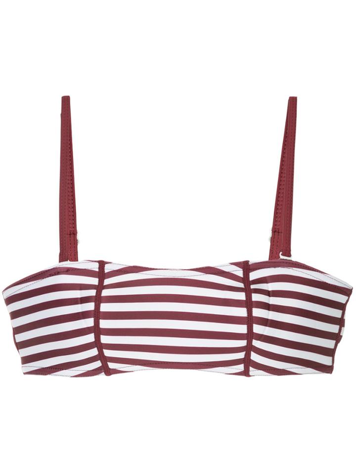 Duskii Striped Bandeau Bikini - Red